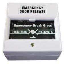 Break glass emergency release, black CSM security suppliers Security wholesalers