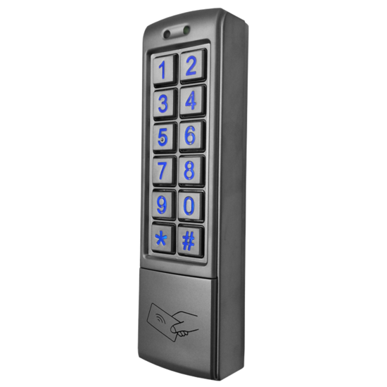 6x2 matrix (Slim) Stand Alone Single Door Access Cont. Elluminated PIN & Prox Metal