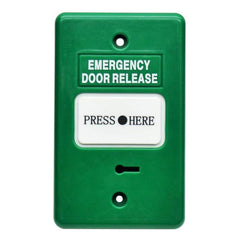 Resettable Emergency Dr Release w/ buzzer LED GREEN  IP55 GPO 2xSPDT CSM security suppliers Security wholesalers