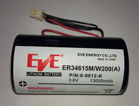 3.6Volt  Lithium type 1/2 AA size Battery for 1WAY FreeWave Reed Switch
