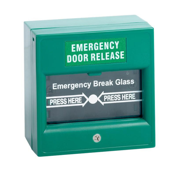 Break glass emergency release, green