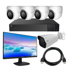 TVT Face Recognition Kit with 8CH NVR+4TB,6MP Eyeballs,1 Bullet, LCD Monitor