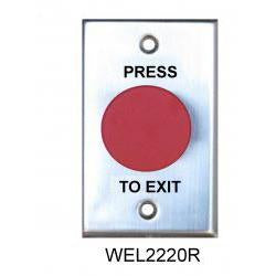 Red Mushroom Exit Button, Plate NO/NC