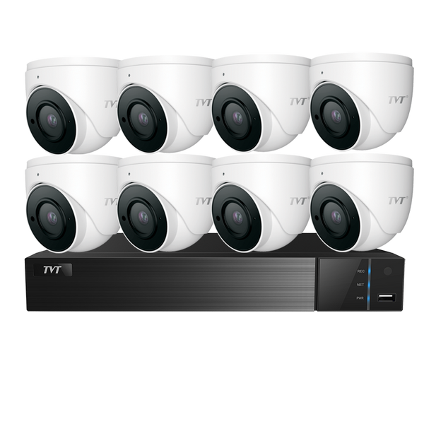 TVT 8CH 6MP PoE NVR+2TB + 8x 6MP S3A Mini Eyeball Kit