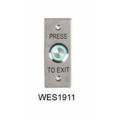 Flush Exit Button, Illum Green, Architrave, IP65, Fly Leads CSM security suppliers Security wholesalers