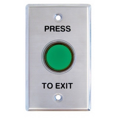 Round Exit Button, Illum Green, Plate, Shrouded CSM security suppliers Security wholesalers
